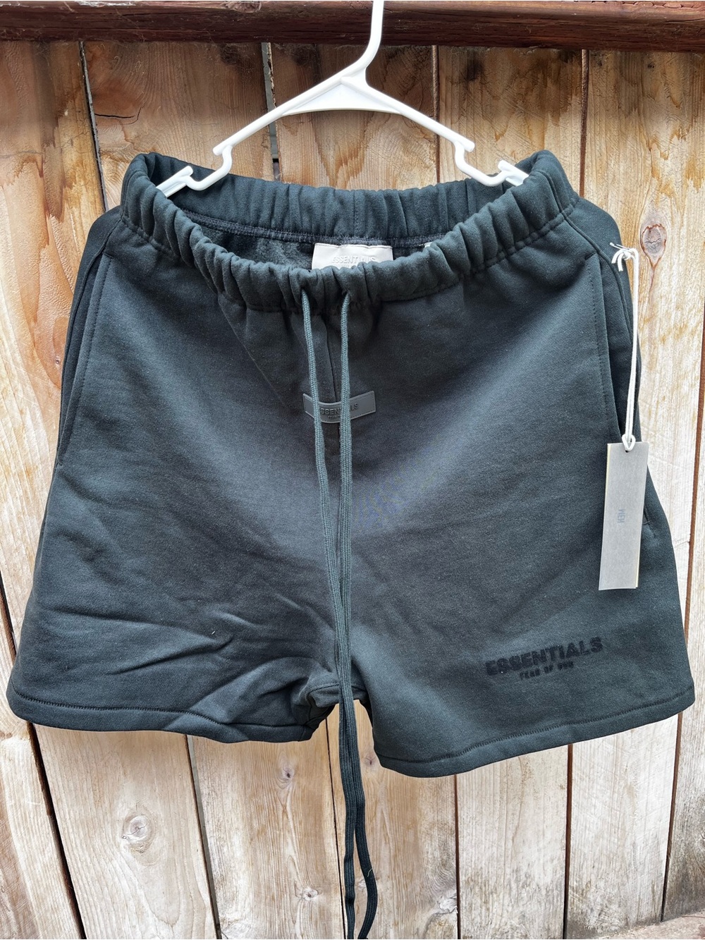 Essentials Dark Gray Fleece Drawstring Shorts